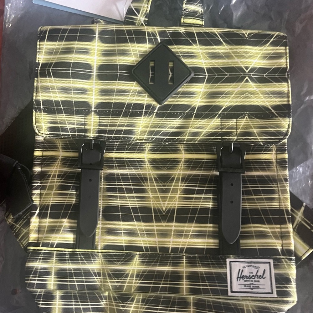 Herschel Supply Company neon grid highlight Survey kids backpack